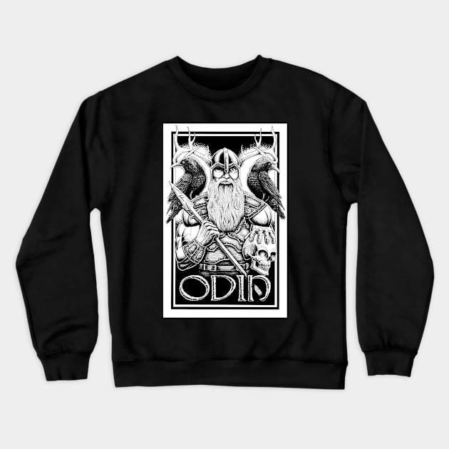 Odin – the All father - black and white Crewneck Sweatshirt by Stolencheese